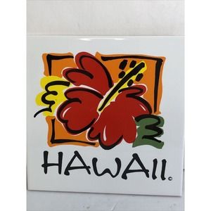 Hawaii Glass Ceramic Tile Trivet Hawaiian Gifts Tiki Bar Kitchen Home Decor